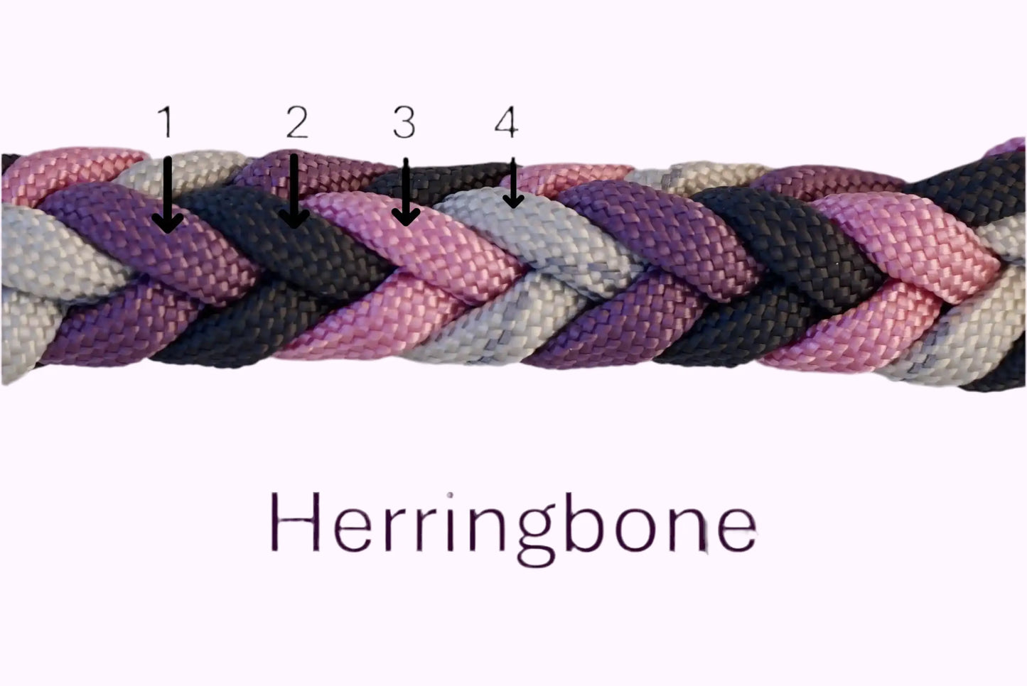 Geflochtene Paracord Hundeleine Muster Herringbone