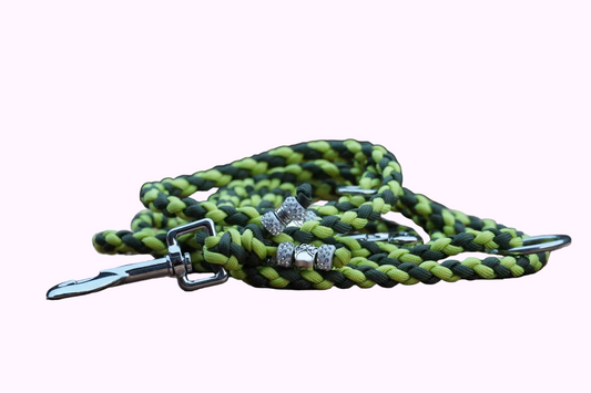 schmale Hundeleine Paracord - Lime Green, Olive Drab
