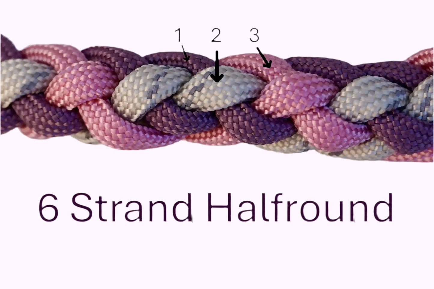 Geflochtene Paracord Hundeleine Muster  6 Strand Halfround